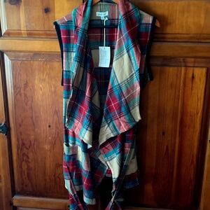 Grace & Lace Multicolor Plaid Vest